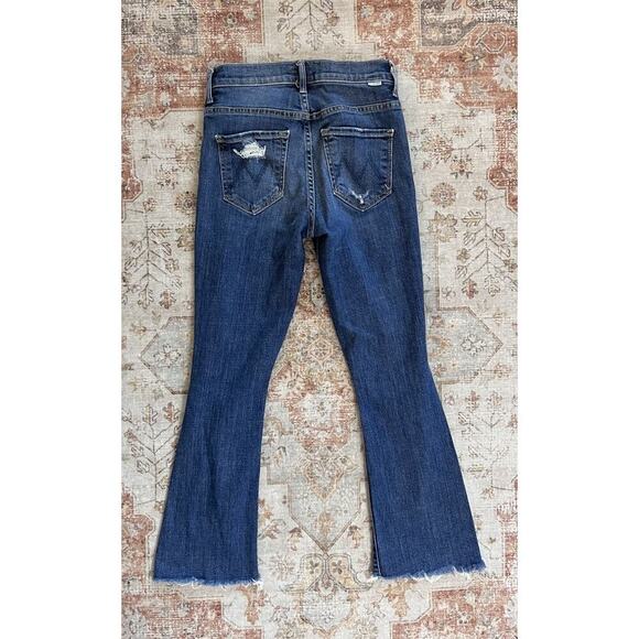 Mother Insider Crop Step Fray Wicked Wildflower Denim Jeans Distressed Size 24 - Picture 8 of 8